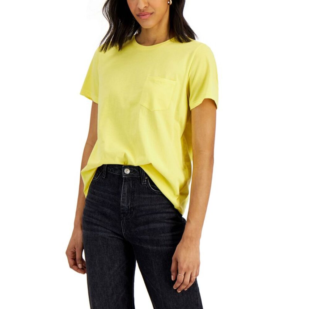 Style & Co Womens Cotton Pocket T-Shirt